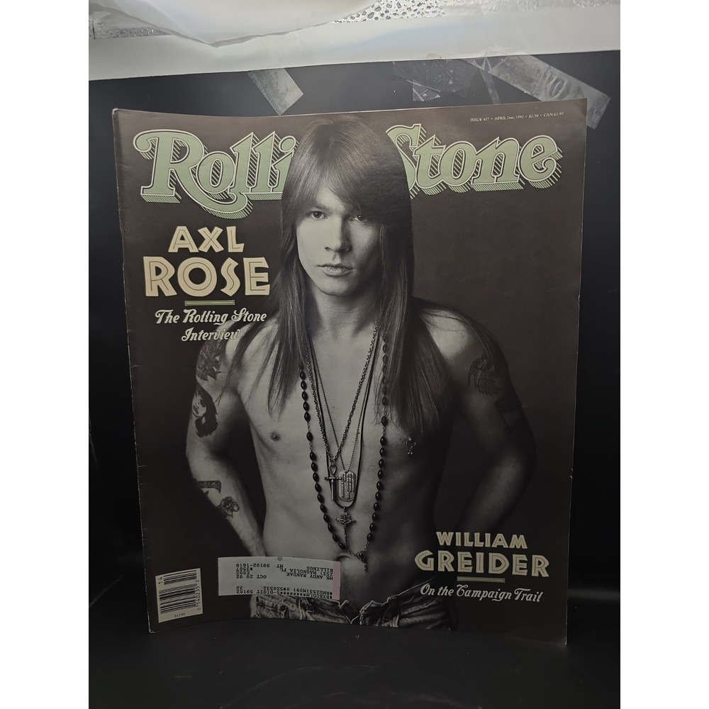 Rolling Stone Magazine Issue 627 April 2, 1992 Axl Rose Interview Collectible